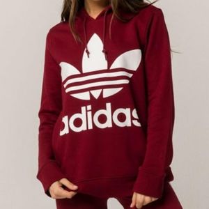 ADIDAS Trefoil Burgundy Womens Hoodie